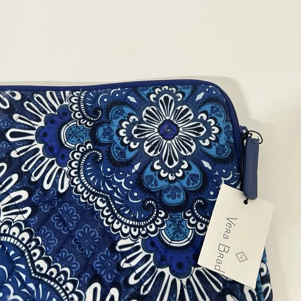 Vera Bradley Tablet Sleeve Zipper Case Cover Blue Tapestry Print Floral